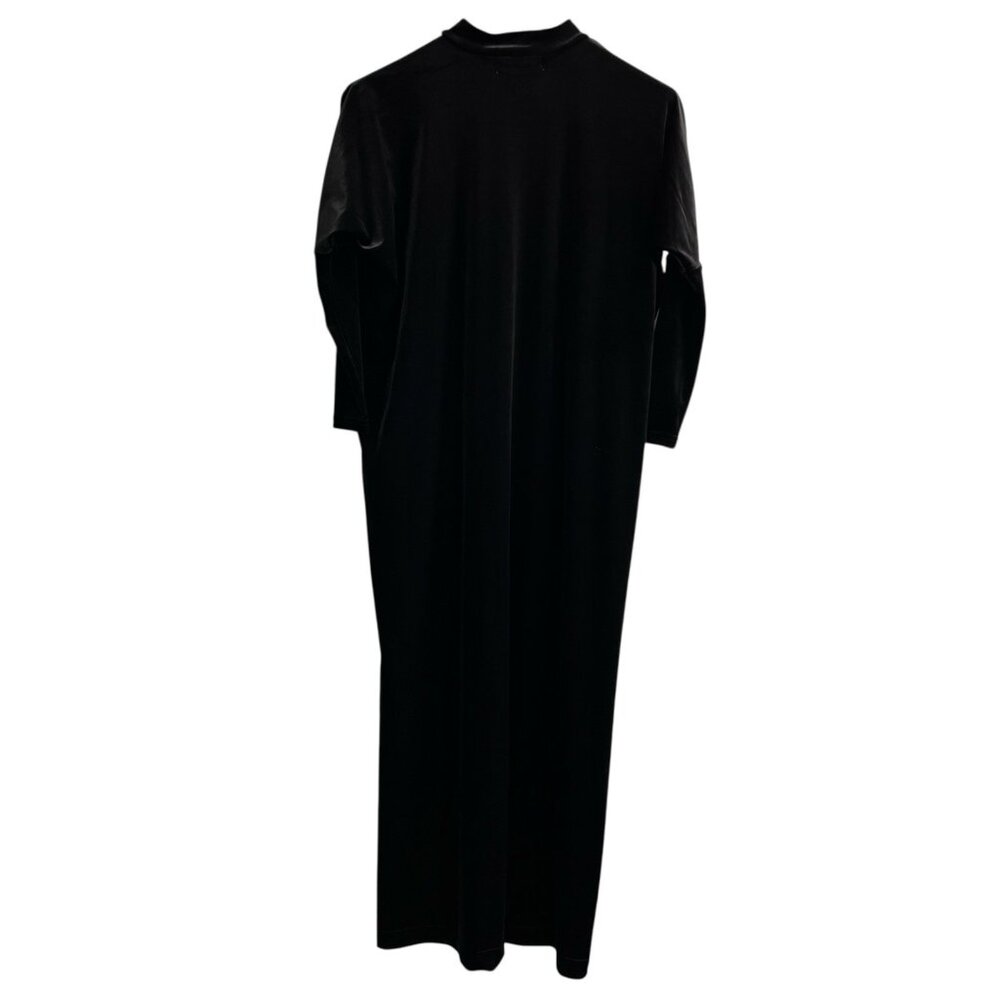 BYRD Dress Women XS‎ Black Velvet Velour Sheath Maxi High Neck Whimsigoth Witchy
